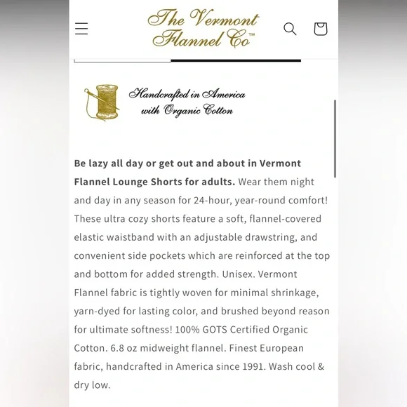 Men’s Vermont Flannel Co lounge short - Picture 6 of 7